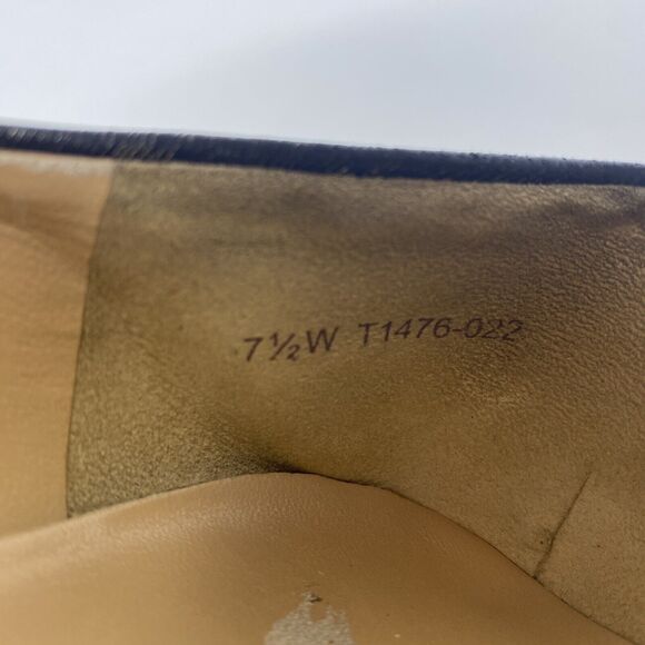 TROTTERS Signature 7.5W Slip On Wedges Metallic Black Animal Print Office Heels - Picture 9 of 16